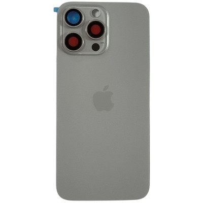 Задняя панель корпуса iPhone 15 Pro Natural Titanium, со стеклом камеры, MagSafe, оригинал