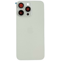Задняя панель корпуса iPhone 15 Pro Max White Titanium, со стеклом камеры, MagSafe, оригинал