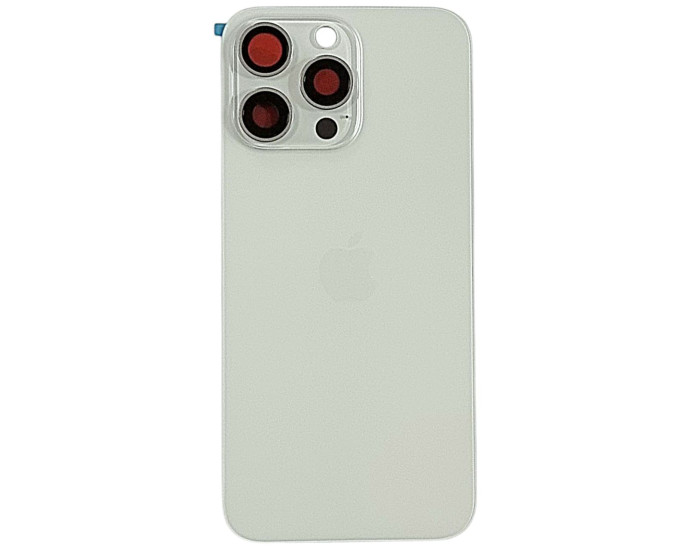 Задняя панель корпуса iPhone 15 Pro Max White Titanium, со стеклом камеры, MagSafe, оригинал