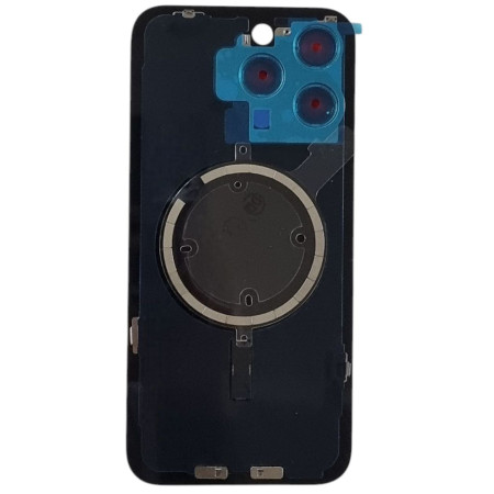 Задняя панель корпуса iPhone 15 Pro Black Titanium, со стеклом камеры, MagSafe, оригинал (Класс B)