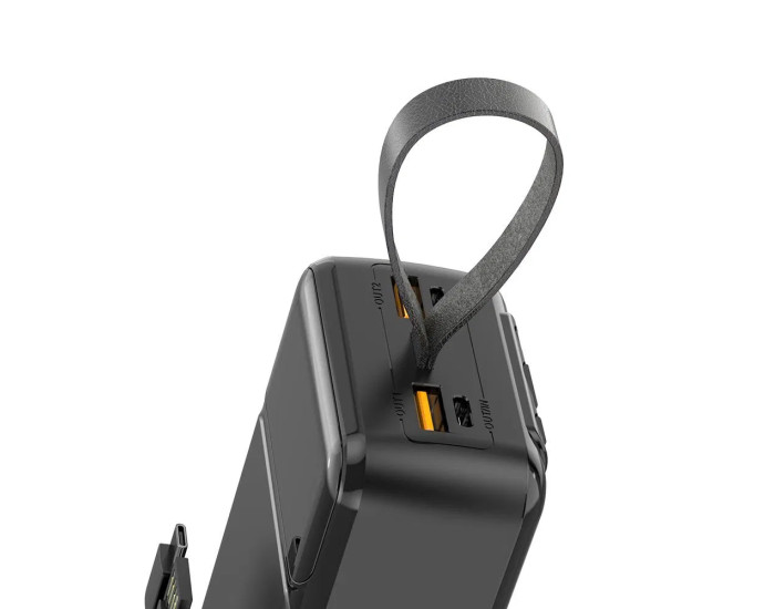 Портативная батарея (Power Bank) Aspor A317 с кабелом (USB/Lightning/Type-C) (22.5W/PD) 30000mAh черный