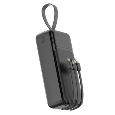 Портативная батарея (Power Bank) Aspor A317 с кабелом (USB/Lightning/Type-C) (22.5W/PD) 30000mAh черный