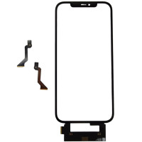 Сенсор Apple iPhone 12 Pro Max, с ОСА, без микросхемы + шлейф, черный, оригинал, Mitsubishi