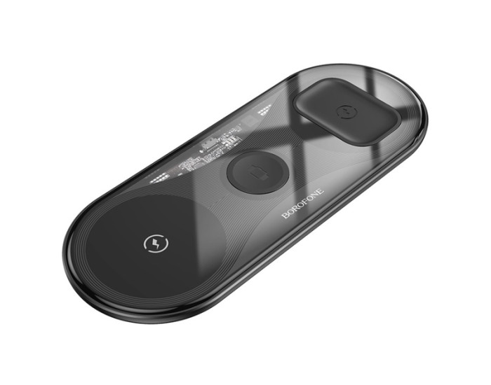 Беспроводная зарядка Borofone BQ19 Powerful 15W 3в1 быстрая зарядка PD/ QC черный
