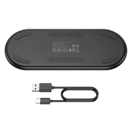 Беспроводная зарядка Borofone BQ19 Powerful 15W 3в1 быстрая зарядка PD/ QC черный