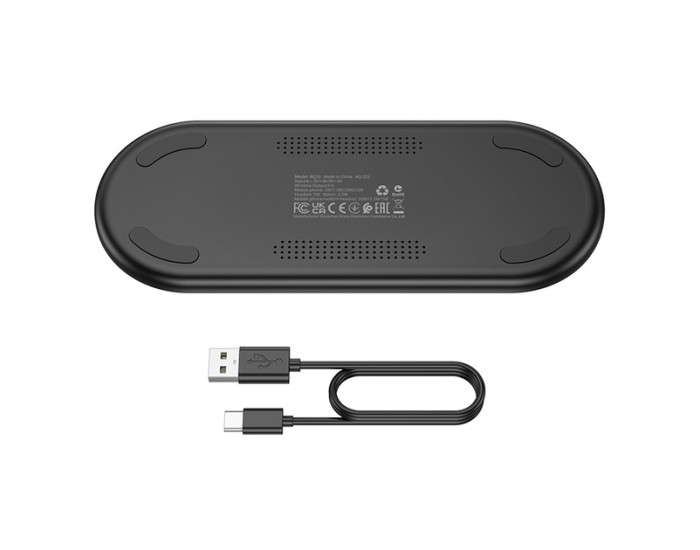 Беспроводная зарядка Borofone BQ19 Powerful 15W 3в1 быстрая зарядка PD/ QC черный