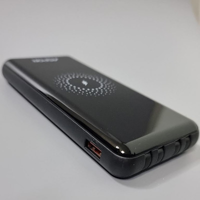 Портативная батарея Aspor A305 Wireless Charger 10000mAh (QC4.0+PD) 22.5W+ cable USB/Micro/Lightning/Type-C Черный