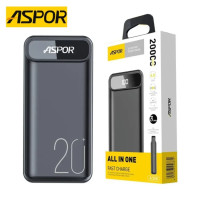 Портативна батарея (Power Bank) Aspor A396 Fast Charge (22.5W/PD)(USB-C) 20000mAh чорний