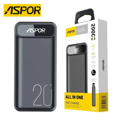 Портативная батарея (Power Bank) Aspor A396 Fast Charge (22.5W/PD)(USB-C) 20000mAh черный