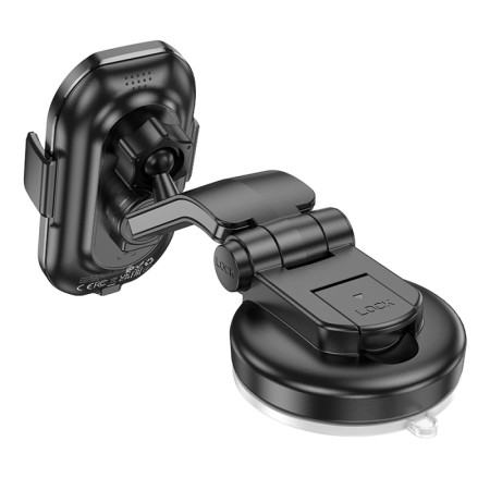 Автодержатель с беспроводной зарядкой Borofone H206 15W крепеж на стекло Black