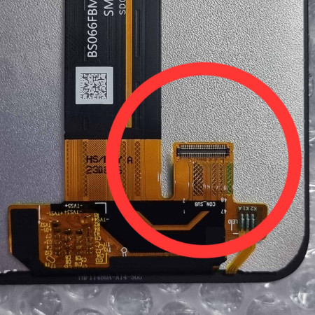 Дисплей с сенсорным экраном (модуль) Samsung A14 5G / A145F / A146B (big разъем на нижнюю плату) черный