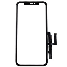 Сенсор Apple iPhone 11, с OCA, с микросхемой, с рамкой, черный, оригинал, Mitsubishi