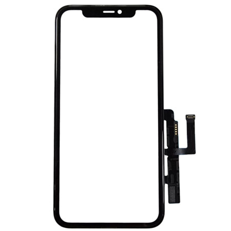 Сенсор Apple iPhone 11, с OCA, с микросхемой, с рамкой, черный, оригинал, Mitsubishi