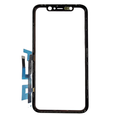 Сенсор Apple iPhone 11, с OCA, с микросхемой, с рамкой, черный, оригинал, Mitsubishi