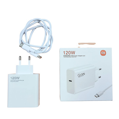 Сетевое зарядное устройство Xiaomi (MDY-12-ES) 120W USB-C + кабель Type-C to Type-C Белый