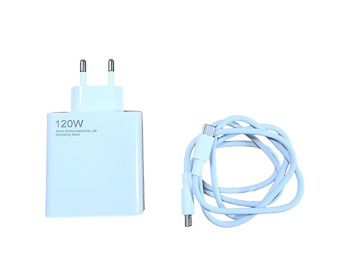 Мережеве зарядний пристрій Xiaomi (MDY-12-ES) 120W USB-C + Кабель Type-C to Type-C Білий