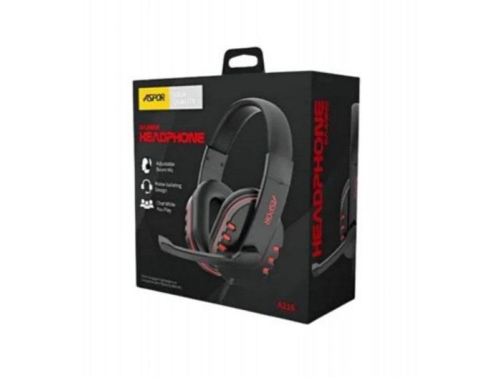 Наушники Игровые Aspor A216 с микрофоном, Black