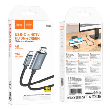 Кабель HDTV HOCO UA27 HD on-screen cable iP to HDTV 2m. Metal Gray