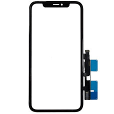 Сенсор Apple iPhone XR, с OCA, с микросхемой, с рамкой, черный, оригинал