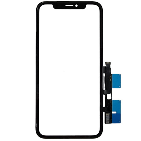 Сенсор Apple iPhone XR, с OCA, с микросхемой, с рамкой, черный, оригинал