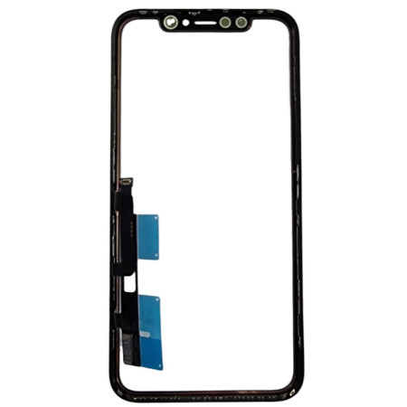 Сенсор Apple iPhone XR, с OCA, с микросхемой, с рамкой, черный, оригинал