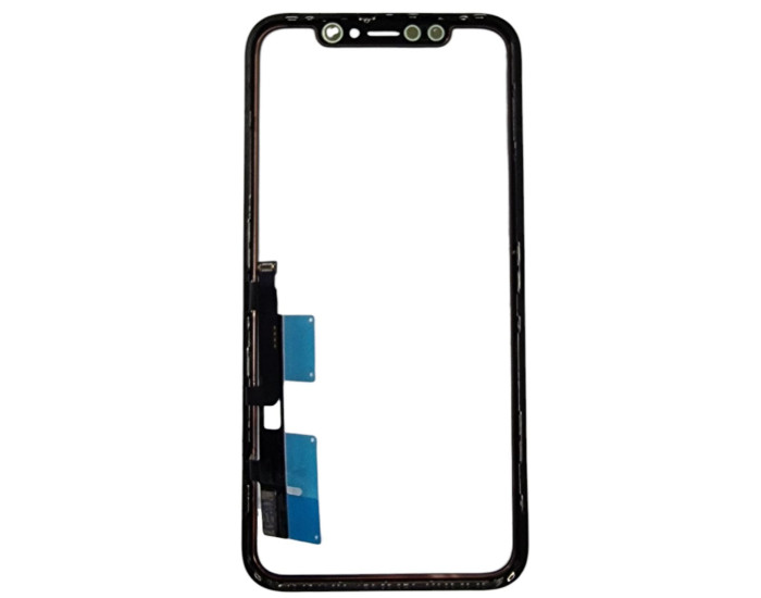 Сенсор Apple iPhone XR, с OCA, с микросхемой, с рамкой, черный, оригинал