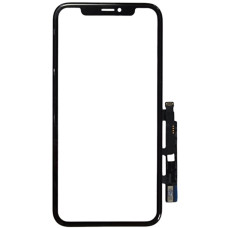 Сенсор Apple iPhone XR, с OCA, с микросхемой, с рамкой, черный, оригинал, Mitsubishi