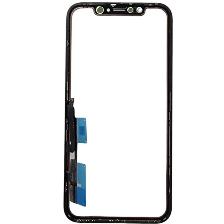 Сенсор Apple iPhone XR, с OCA, с микросхемой, с рамкой, черный, оригинал, Mitsubishi
