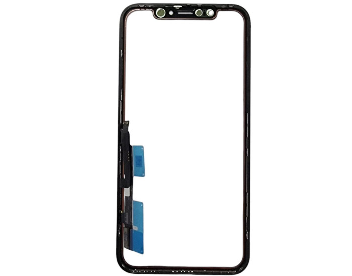 Сенсор Apple iPhone XR, з OCA, з мікросхемою, з рамкою, чорний, оригінал, Mitsubishi