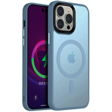 Чехол-силикон Metal Buttons with MagSafe Colorful Apple iPhone 14 Pro, Синий