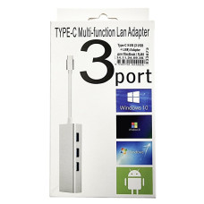 Переходник USB HUB Type-C (3 USB + LAN) Adapter для MacBook / RJ45