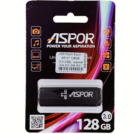 Флешка USB 3,0 Aspor 128GB Черный