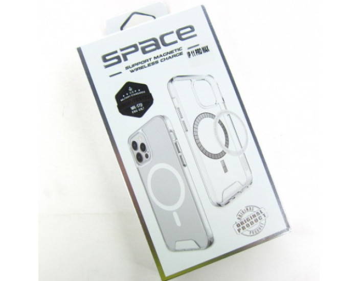 Чехол-силикон Space Magnetic Wireless Charge iPhone 16 Pro Прозрачный