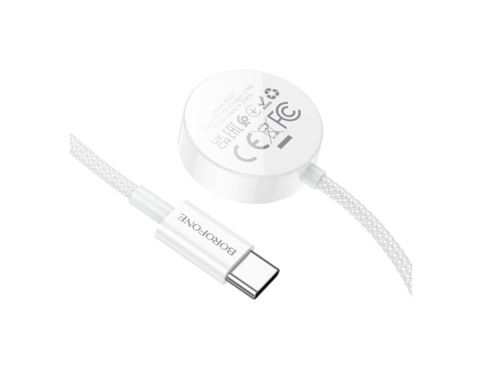 Зарядний пристрій Apple Watch Borofone BQ37 для iWatch / Samsung Type-C. White