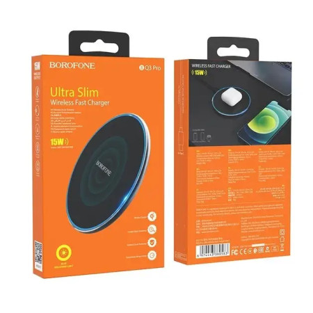 Беспроводная зарядка Borofone BQ3 Pro 15W быстрая зарядка PD/ QC черный