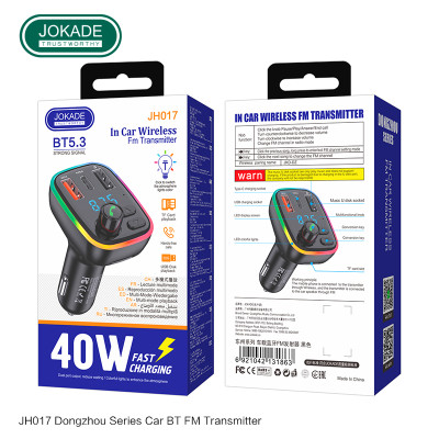 Автомобильный FM-Модулятор Jokade JH017 DONGZHOU (PD40W/BT5.3)