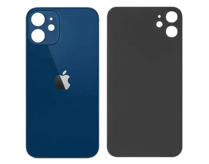 Задня панель корпуси для iPhone 12, синя (Big Hole) оригінал