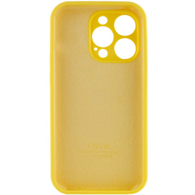 Чехол-силикон оригинал Full Camera Soft Matte iPhone 15 Pro (Yellow / лимонный)