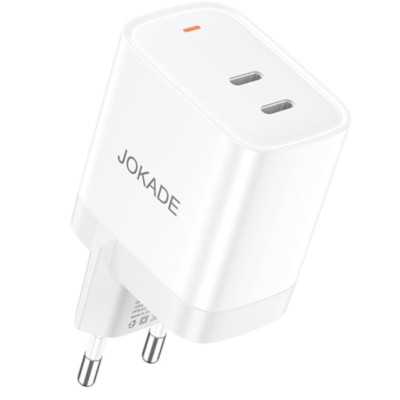 Мережеве зарядний пристрій Jokade JB083 RONGNAN (PD30W / 2 USB-C) Білий