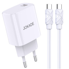 Сетевое зарядное устройство Jokade JB044 (USB-C/PD20W) с кабелом (Type-C-Type-C) белый