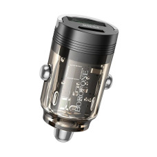 Автомобильное зарядное устройство Borofone (BZ29A) Talented (PD36W+QC3.0)(USB-A / UCB-C) transparent черный