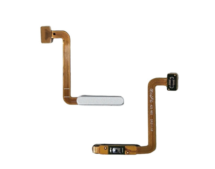 Шлейф для Samsung A23 4G/5G /A235 /A236, кнопки включения, сканер отпечатка пальца (Touch ID) белый, оригинал
