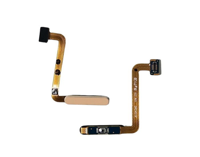 Шлейф для Samsung A23 4G/5G /A235 /A236, кнопки включения, сканер отпечатка пальца (Touch ID) золотой, оригинал