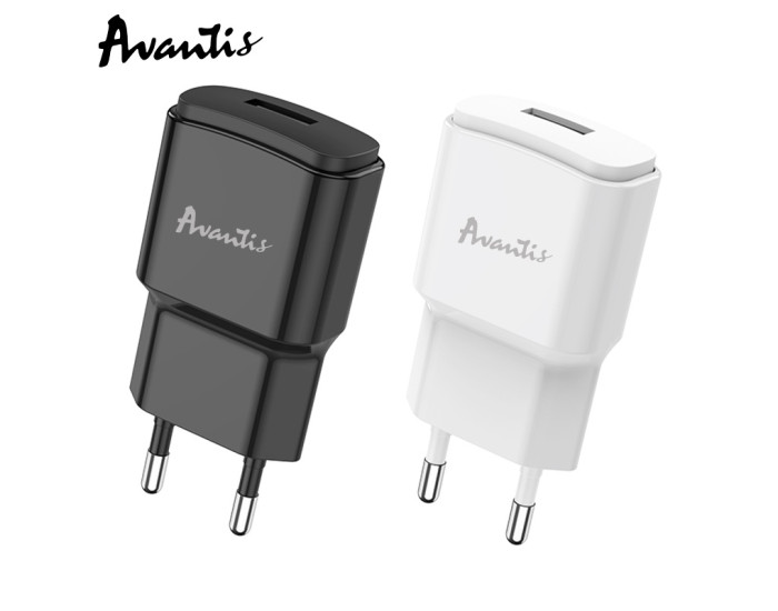 Мережеве зарядний пристрій Avantis A480 Orion (1USB/2.1A) чорний