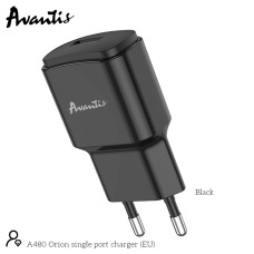Мережеве зарядний пристрій Avantis A480 Orion (1USB/2.1A) чорний