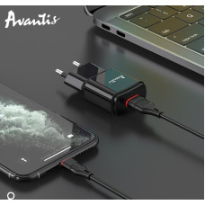 Мережеве зарядний пристрій Avantis A480 Orion (1USB/2.1A) чорний