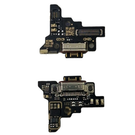 Шлейф для Xiaomi 13T, коннектора зарядки, микрофона, с компонентами, High Copy