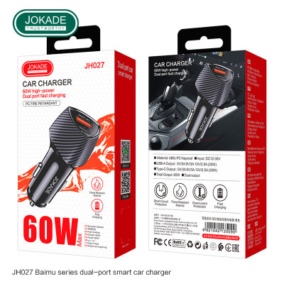 Автомобильное зарядное устройство Jokade JH027 BAIMU PD60W (USB-A+ USB-C)