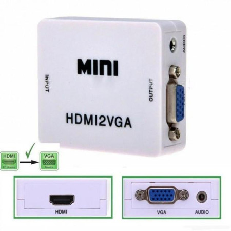 Переходник конвертер Mini HDMI2VGA (HDMI/VGA) (расширение 1080р)