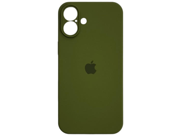 Чехол-силикон оригинал Full Camera Soft Matte iPhone 16 Plus, темно-оливковый